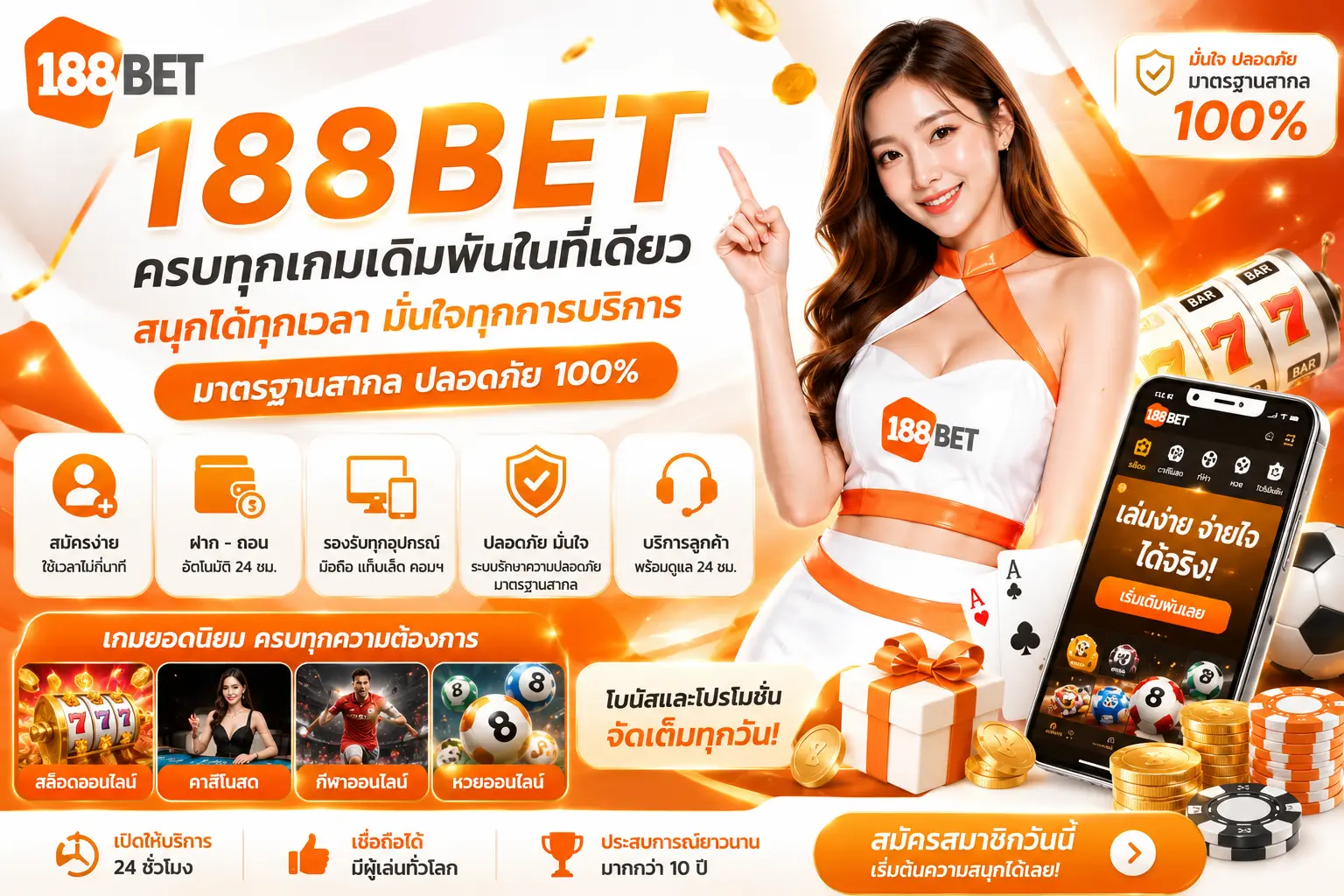 คู่มือเริ่มต้นใช้งาน 188BET สำหรับสมาชิกใหม่ เดิมพันออนไลน์อย่างมั่นใจ ครบทุกความบันเทิง